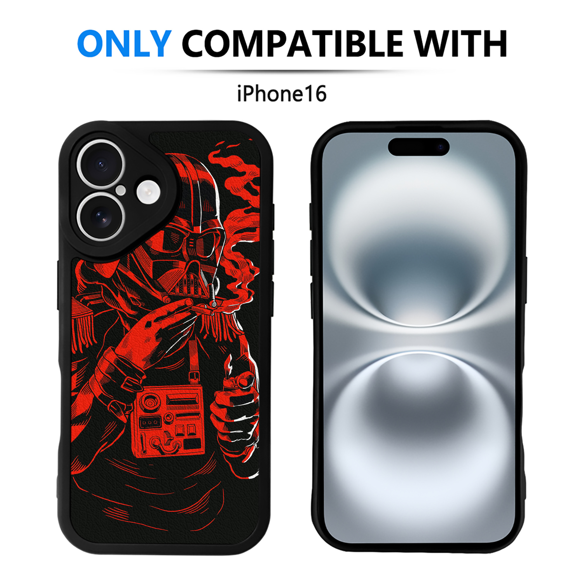 （画像用） スター・ウォーズ Star Wars 【iPhone 16シリーズ対応】シリコンスマホケース（レザー調） 材質：シリコン